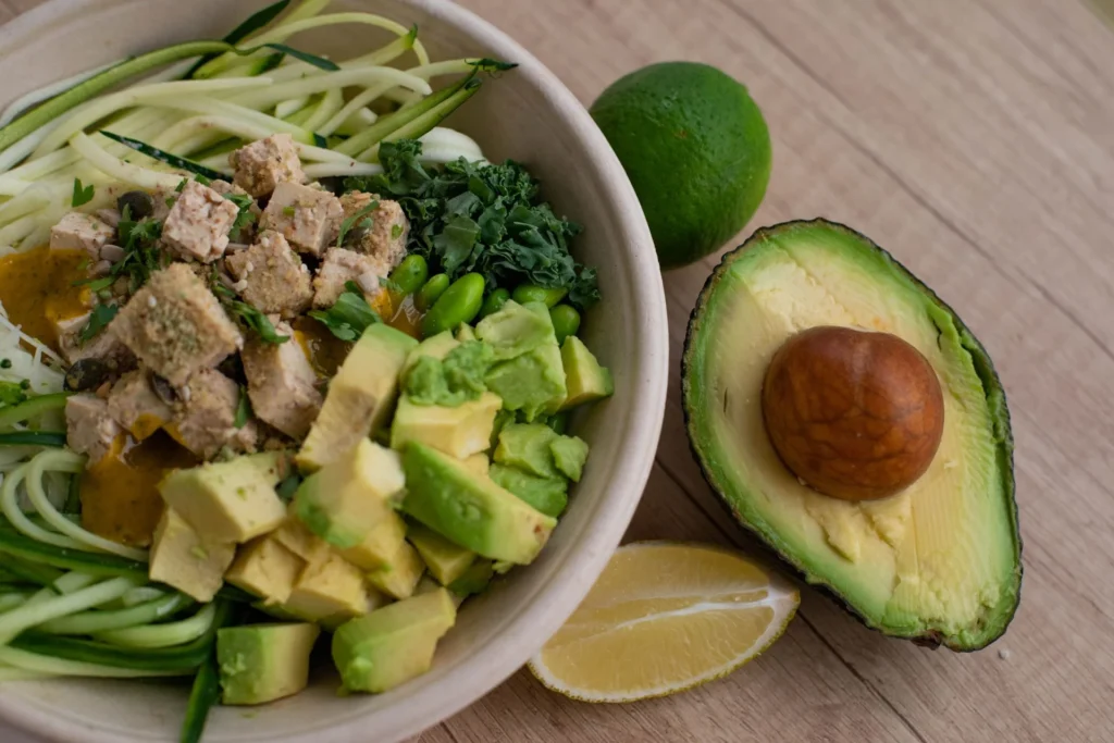 macros for body recomp — balanced meal with protein, carbs, and healthy fats for fitness