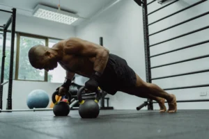 sets of push-ups training – person completing multiple push-up sets during a structured workout session